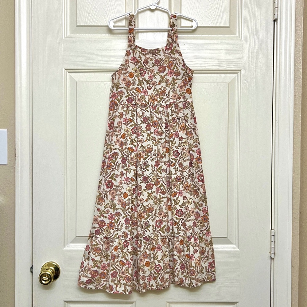 Girls Old Navy Floral Print Tiered Maxi Dress Size 8 Medium